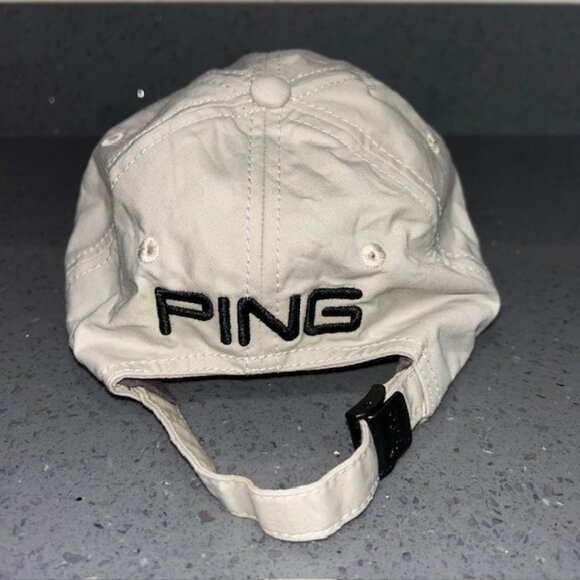 Rare PING G25 Beige Embroidered Adjustable Strap Back Golf Hat / Baseball Cap - Picture 4 of 6